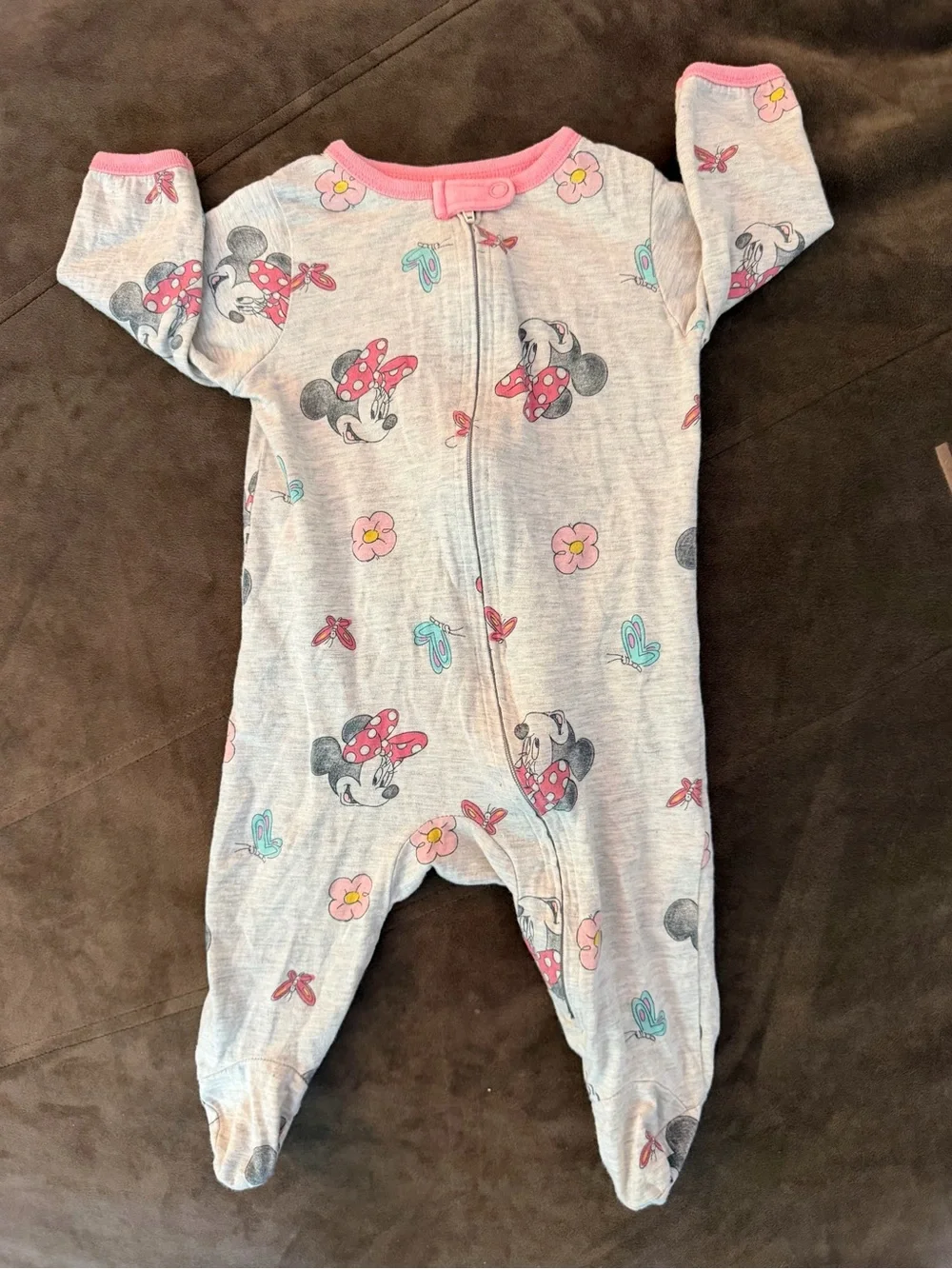 Set of (3) Disney Footed One-Piece Pajamas 1-Bambi 2&3- Minnie Mouse